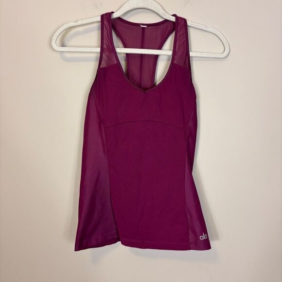 Alo Yoga Tops - Alo Yoga Purple Shine Side Racerback Tank Top Built in Bra
